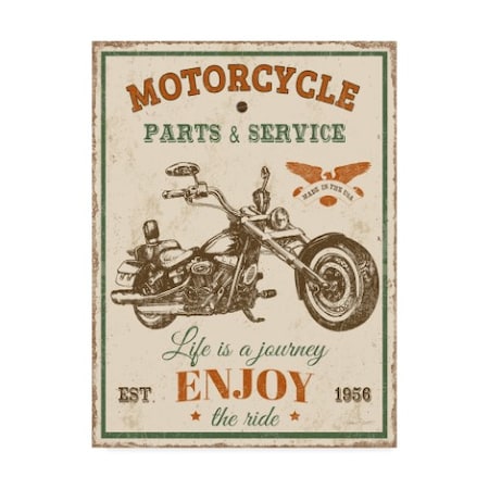 Jean Plout 'Vintage Motorcycle Mancave' Canvas Art,35x47